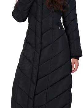 Steve Madden Women’s Long Chevron Maxi Puffer Coat