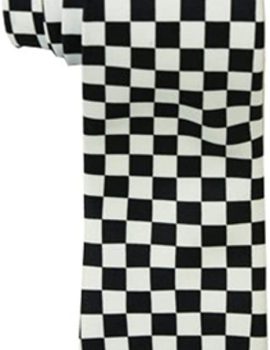 Black and White Checkered Skinny Tie