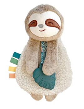 Itzy Ritzy – Itzy Lovey Including Teether, Textured Ribbons & Dangle Arms; Features Crinkle Sound, Sherpa Fabric and Minky Plush; Sloth