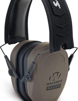 Walker’s Razor Slim Passive Earmuffs Ultra Low Profile 27dB NRR Light Weight