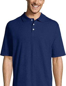 mens Short Sleeve X-temp Performance Polo fashion t shirts, Navy, Large US