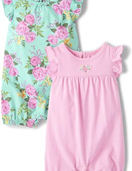 The Children’s Place baby-girls Newborn Short Sleeve Romper 2 Pack