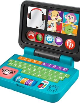 Fisher-Price Laugh & Learn Baby to Toddler Toy Let’S Connect Laptop Pretend Computer with Smart Stages for Ages 6+ Months