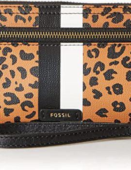 Fossil Women’s Logan Leather RFID-Blocking Zip Around Clutch Wallet with Wristlet Strap