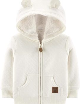 Simple Joys by Carter’s Unisex Babies’ Hooded Sweater Jacket with Sherpa Lining