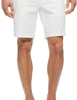 Men’s Classic Fit Flat Front Stretch Solid Chino Deck Short