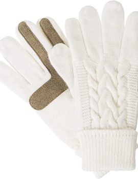 isotoner Women’s Cable Knit Gloves with Touchscreen Palm Patches