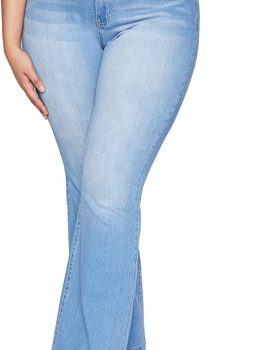 YMI Women’s Junior Plus Size Basic Flare Jean