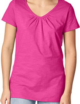 Hanes Women’s Shirred V-Neck T-Shirt