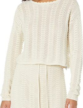 The Drop Women’s Makayla Crochet Drop-Shoulder Cropped Pullover