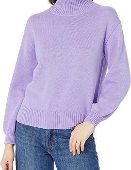 Essentials Women’s Cotton Funnel-Neck Sweater