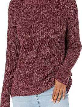 Goodthreads Women’s Relaxed-Fit Cotton Shaker Stitch Mock Neck Sweater